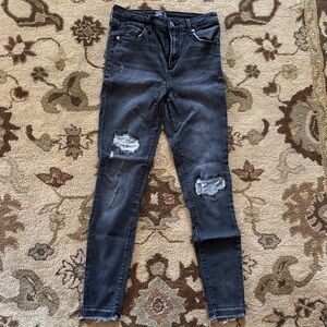 Abercrombie & Fitch Black Distressed Skinny Jeans